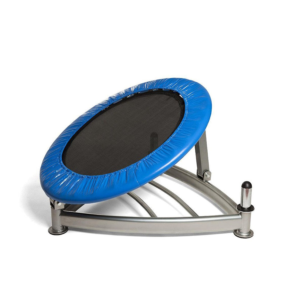 Trampoline used to rebound medicine balls off it.