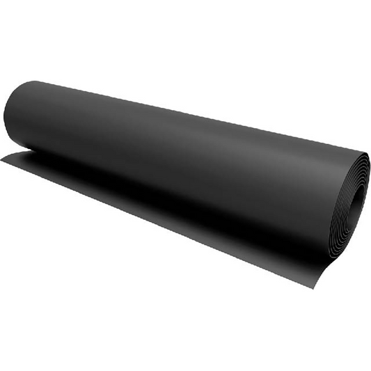 Black gym floor that is rolled and cut precisely to fit your gym.