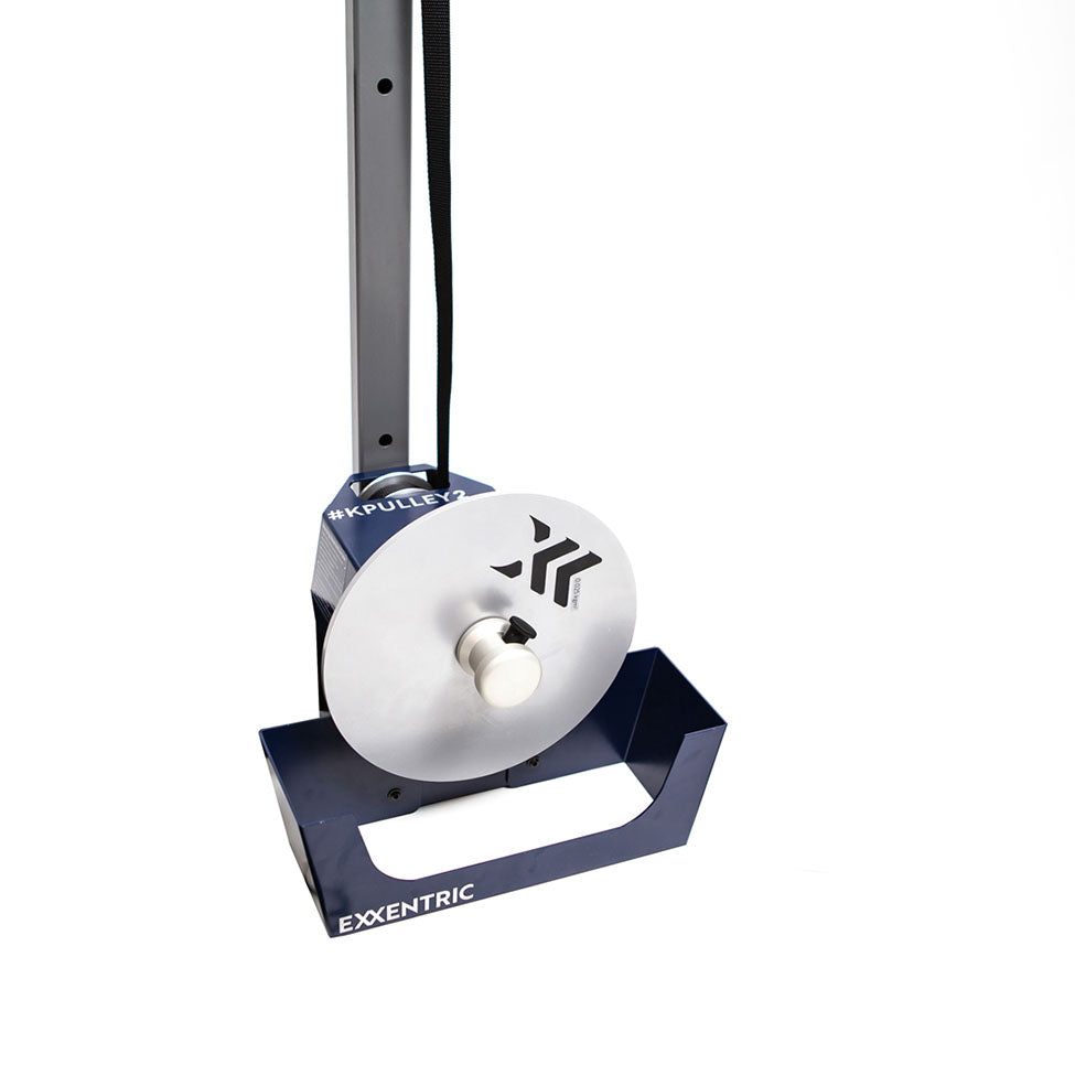 The eccentric training device that is adjustable vertically.